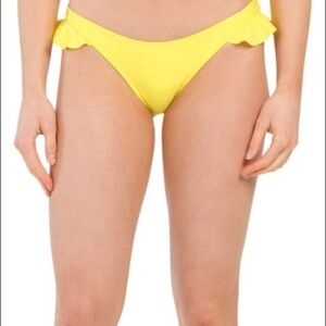 NEW KENDALL + KYLIE NEON YELLOW RUFFLE Bottom Bikini Size Large